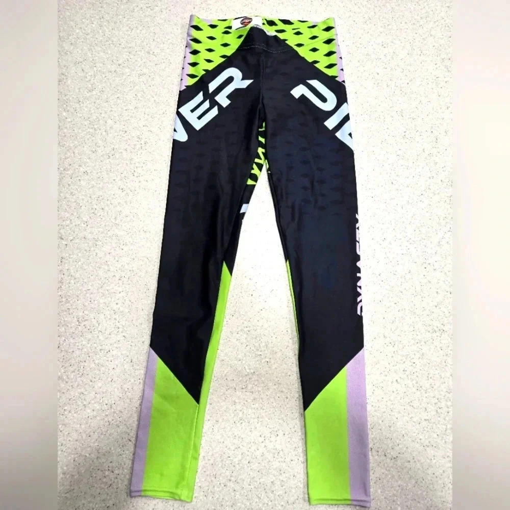 Dynasty Black/Green/White Leggings Size Small